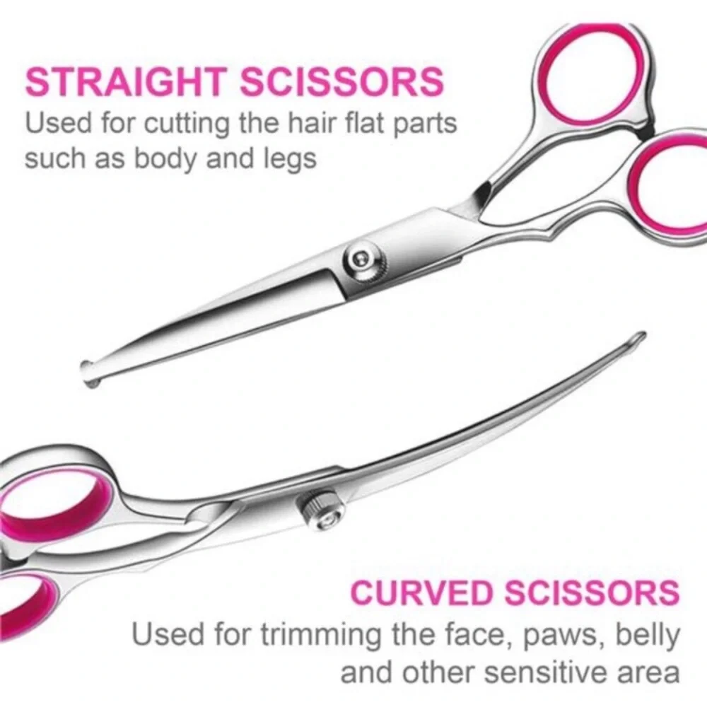 5in1 Dog Grooming ScissorsKit,Professional Dog Scissors for Grooming with Safety